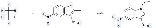 1H-Indole-3-carboxaldehyde,2-methyl-5-nitro-: it can be used to produce 1-ethyl-2-methyl-3-formyl-5-nitroindole